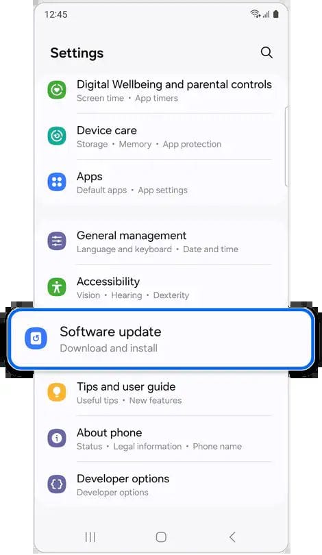 Update sistem Android Samsung One UI