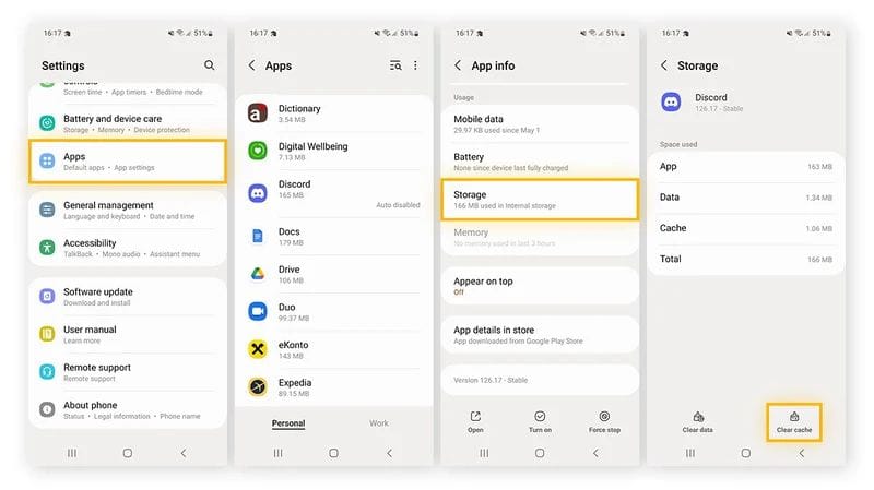 Menghapus cache aplikasi di Android