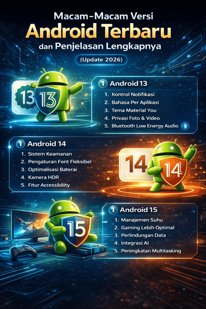 daftar versi Android terbaru update 2026 lengkap