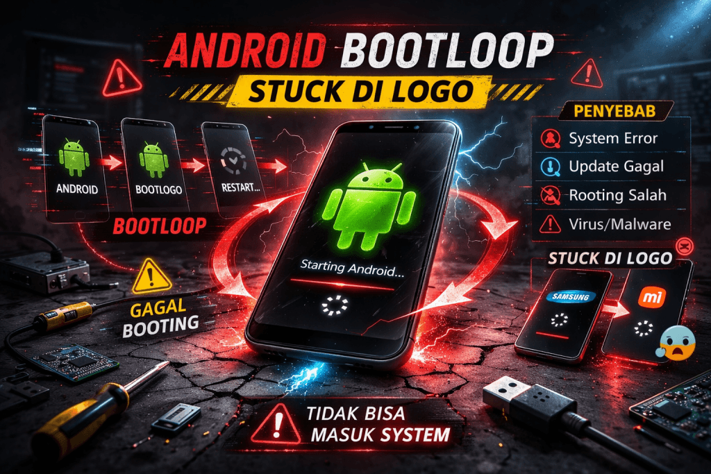 HP Android mengalami bootloop dan stuck di logo saat dinyalakan error