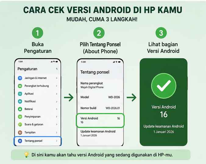 cara cek versi android di hp kamu