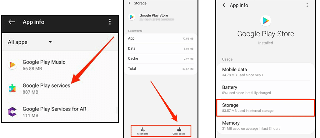 cara menghapus cache google play store di android stroge