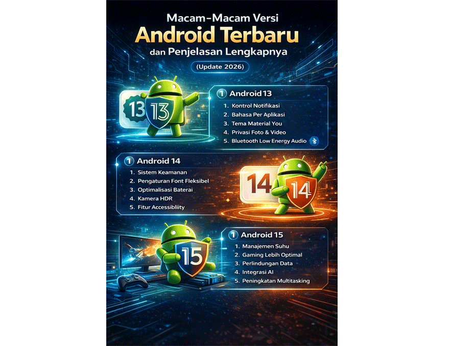 Macam-Macam Versi Android Terbaru dan Penjelasan Lengkapnya (Update 2026)