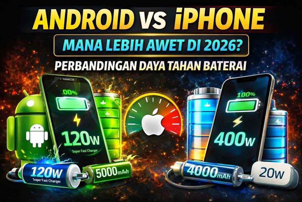 mana lebih tahan baterai android dan iphone