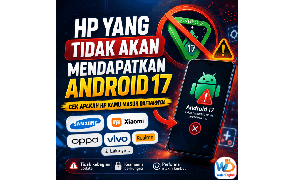 Ilustrasi daftar HP yang tidak mendapatkan update Android 17