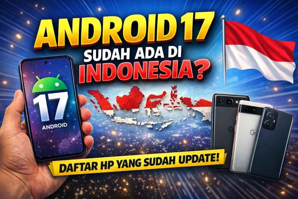 Ilustrasi HP Android yang sudah mendapatkan update Android 17 di Indonesia
