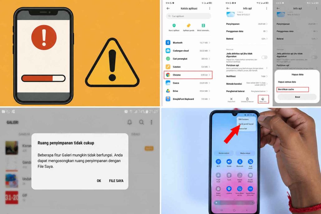 Penyimpanan penuh menyebabkan aplikasi tidak bisa diinstall