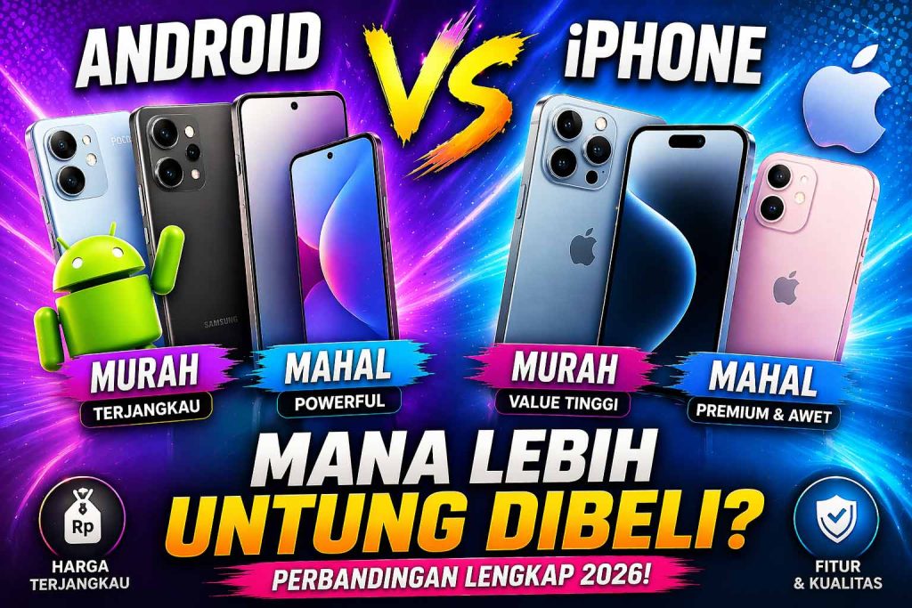 Perbandingan Android dan iPhone murah vs mahal dari segi harga dan fitur di tahun 2026