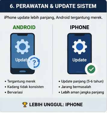 perawatan & sistem android vs iphone