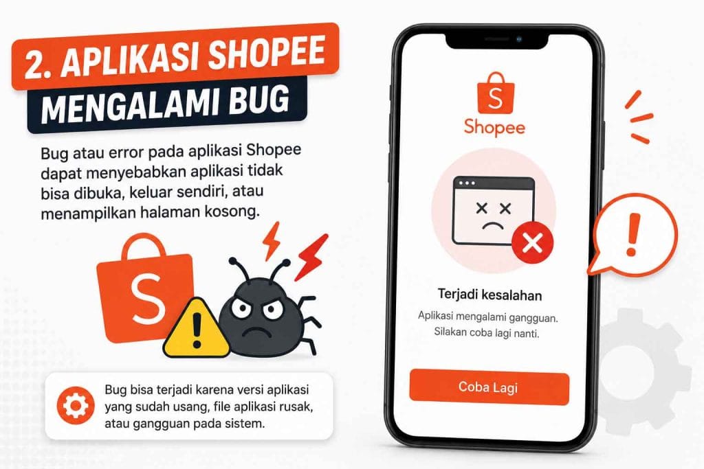 Aplikasi Shopee Mengalami Bug