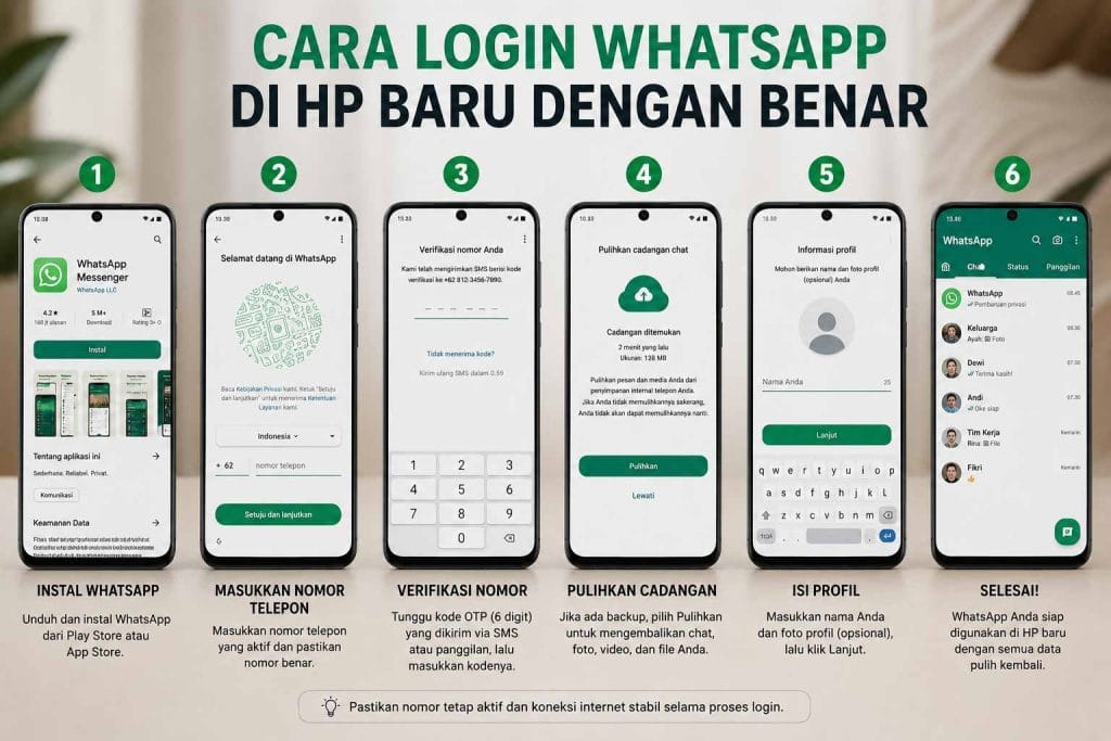 Cara Login WhatsApp di HP Baru dengan Benar