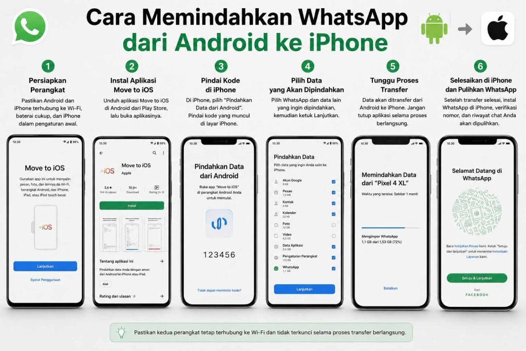 Cara Memindahkan WhatsApp dari Android ke iPhone