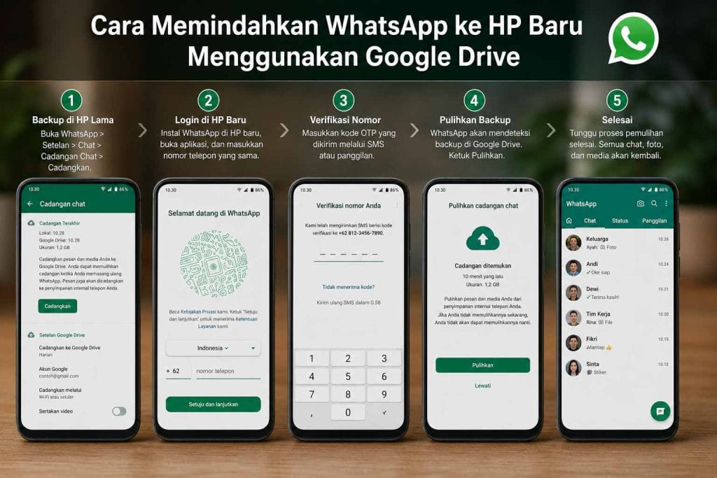 Cara Memindahkan WhatsApp ke HP Baru Menggunakan Google Drive