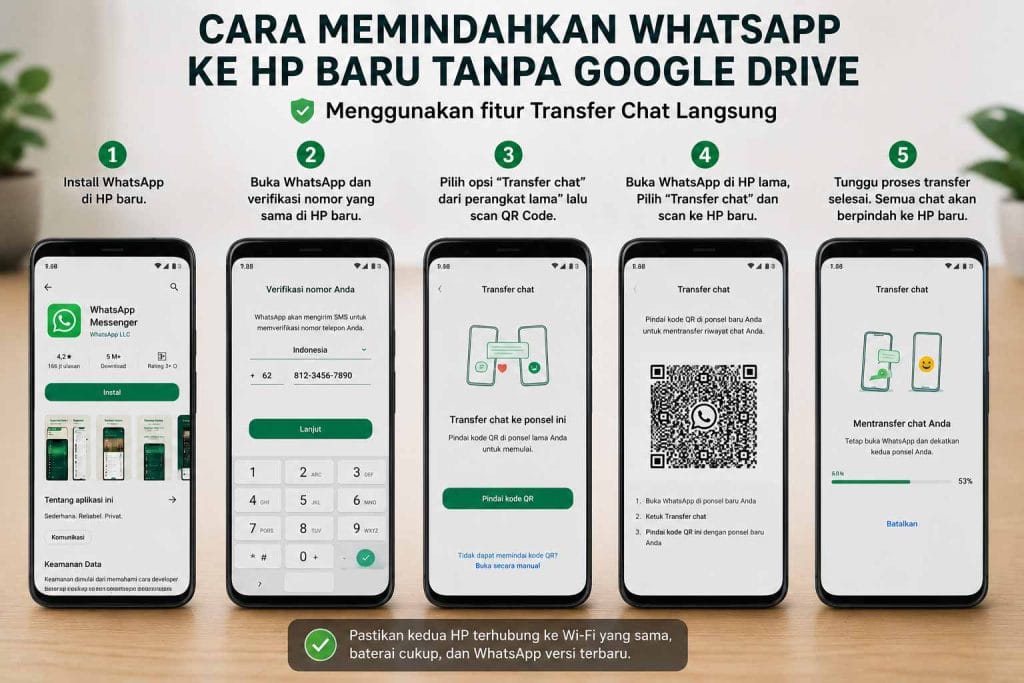 Cara Memindahkan WhatsApp ke HP Baru Tanpa Google Drive