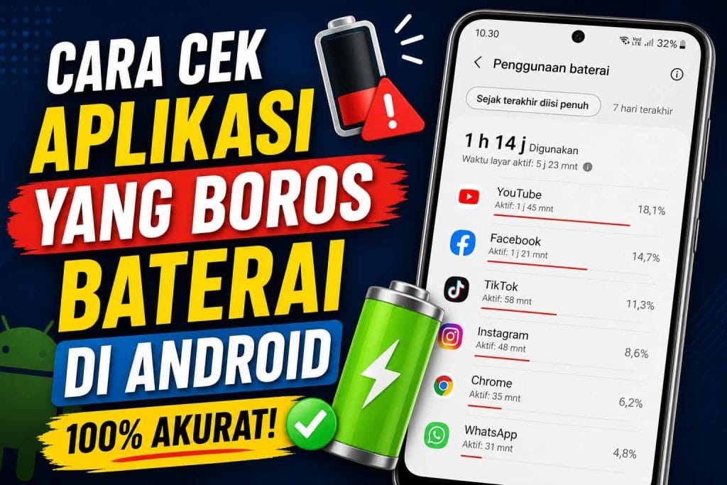 Ilustrasi baterai Android cepat habis