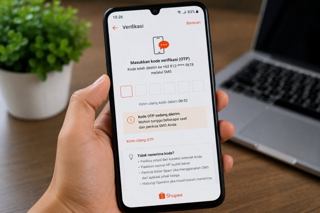 Kode OTP Shopee tidak masuk ke SMS pengguna