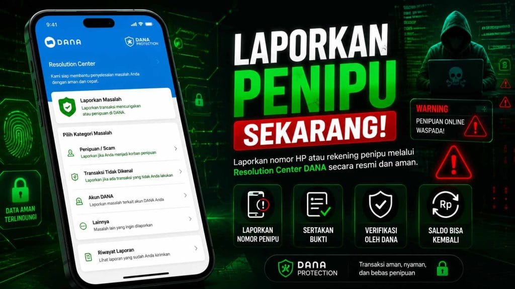 Pengguna DANA melaporkan nomor penipu melalui aplikasi resmi