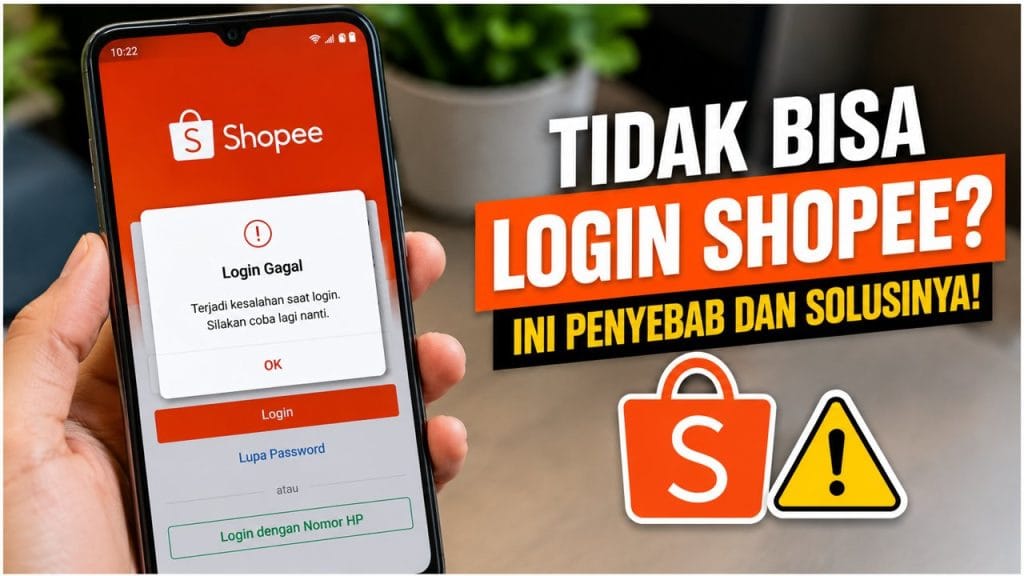 Pengguna tidak bisa login akun Shopee di smartphone Android