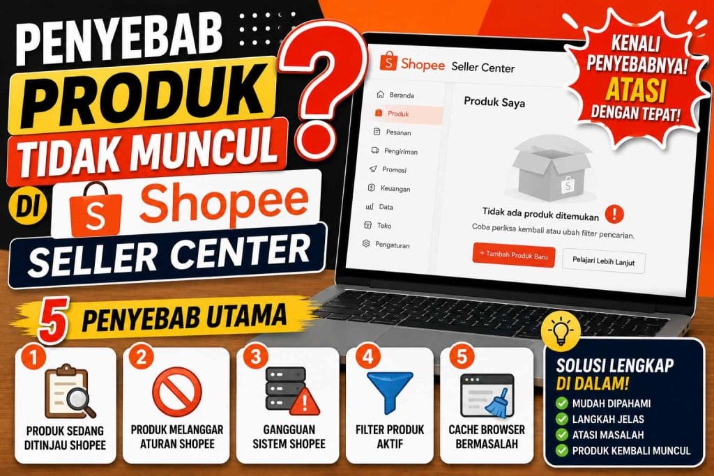 Penyebab Produk Tidak Muncul di Shopee Seller Center