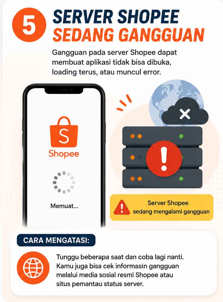 Server Shopee Sedang Gangguan