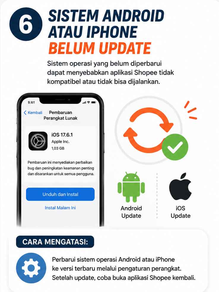 Sistem Android atau iPhone Belum Update