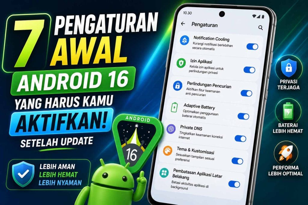 7 Pengaturan Awal Android 16 yang Harus Kamu Aktifkan Setelah Update