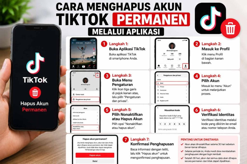 Cara Menghapus Akun TikTok Permanen Melalui Aplikasi