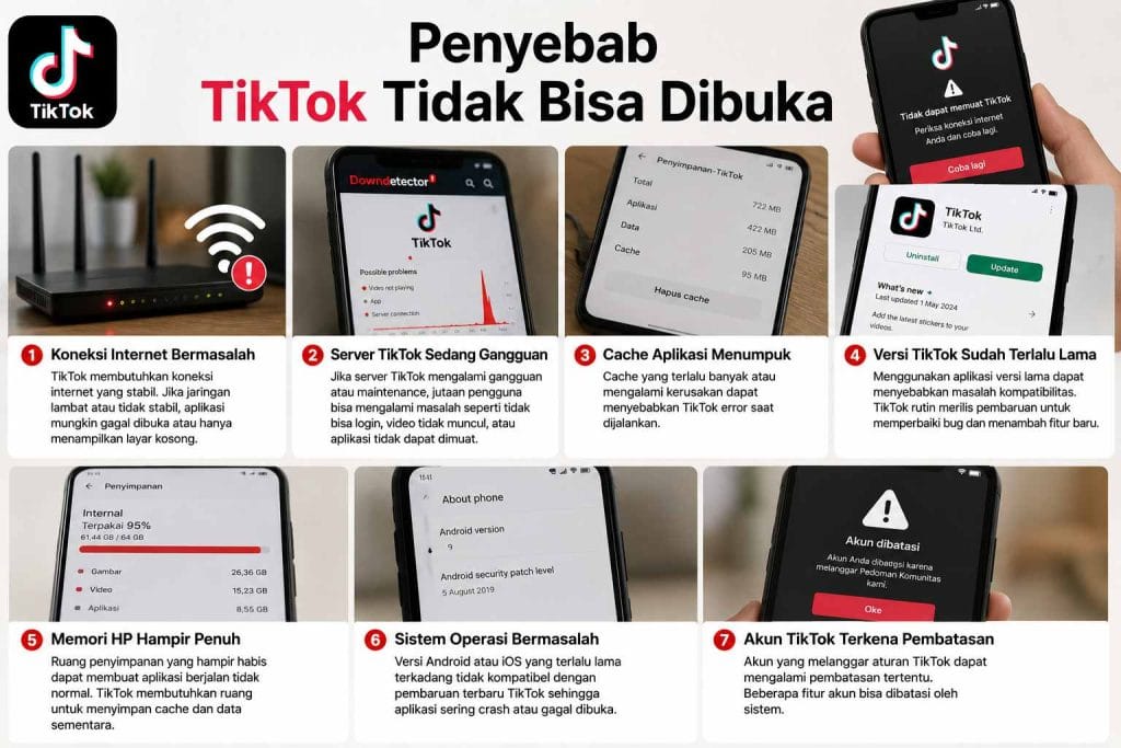 Penyebab TikTok Tidak Bisa Dibuka