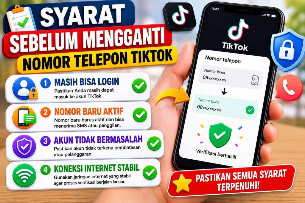Syarat Sebelum Mengganti Nomor Telepon TikTok