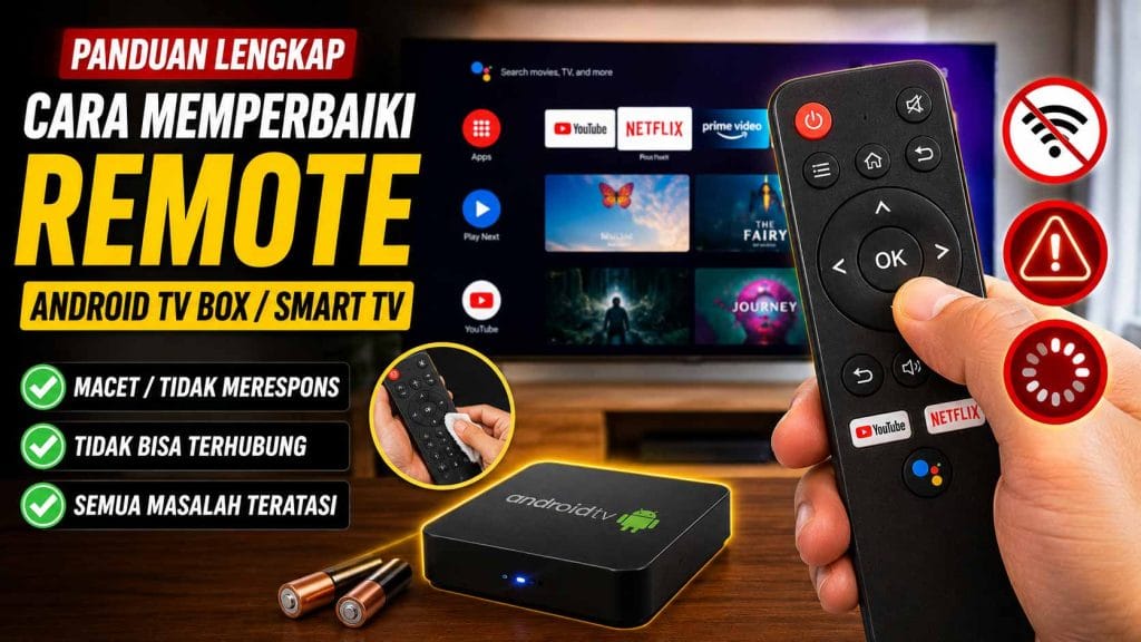 cara memperbaiki remote Android TV Box atau Smart TV yang macet, tidak merespons, atau tidak bisa terhubung